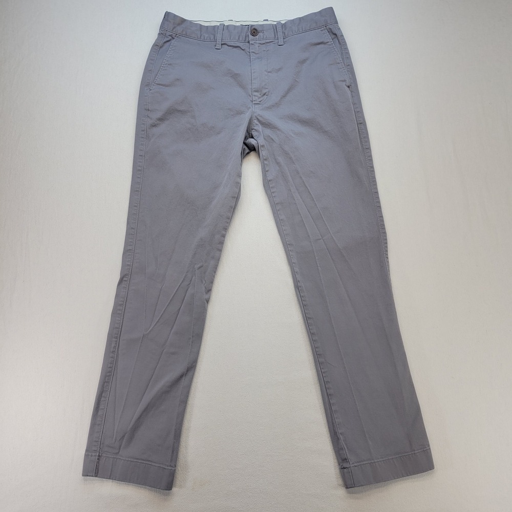 J.Crew Flex Chino Pants Mens 30x30 Gray Athletic Slim Stretch Cotton Trousers